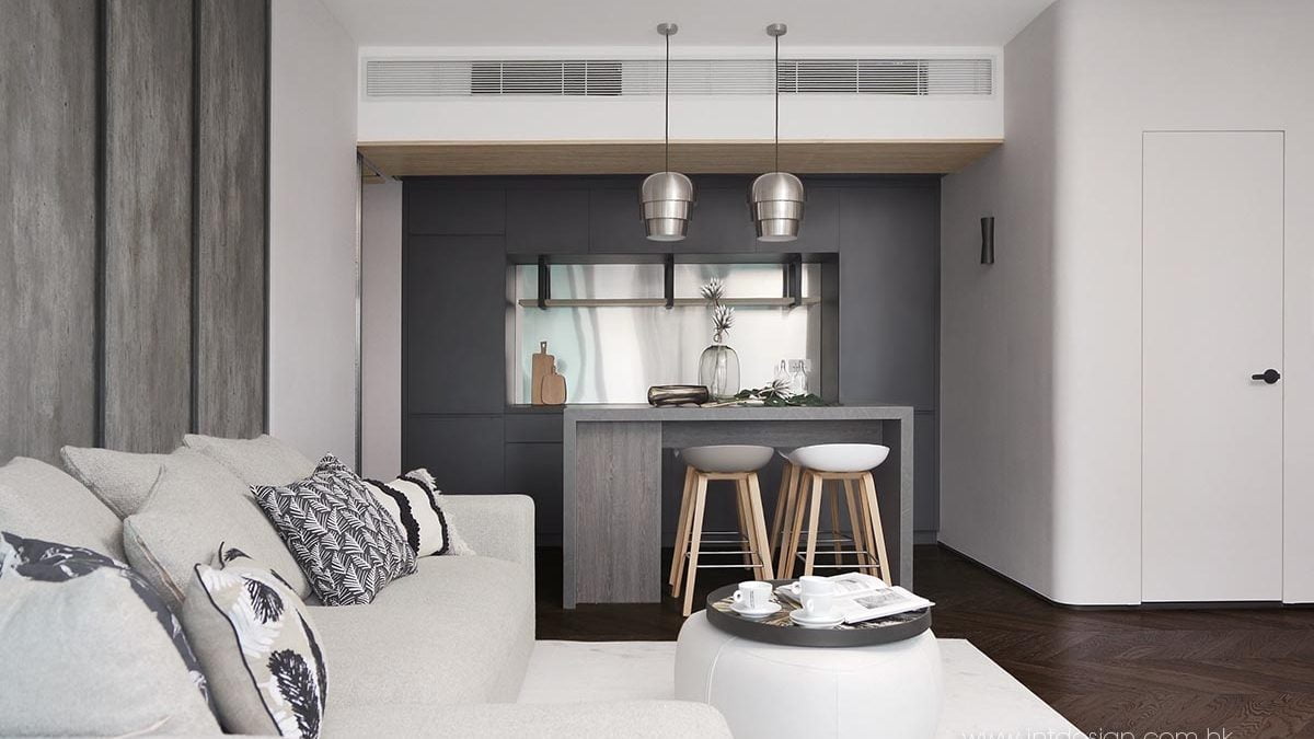 The Harbourside's Living Room and Pantry Interior Design